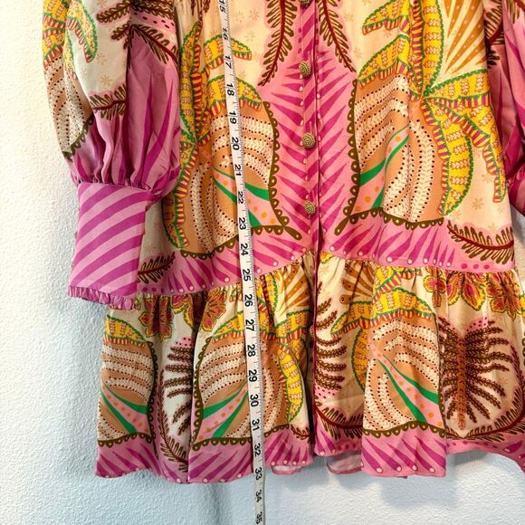 Farm Rio Palm Scarf Sand Mini Dress Size XXS - Picture 5 of 15